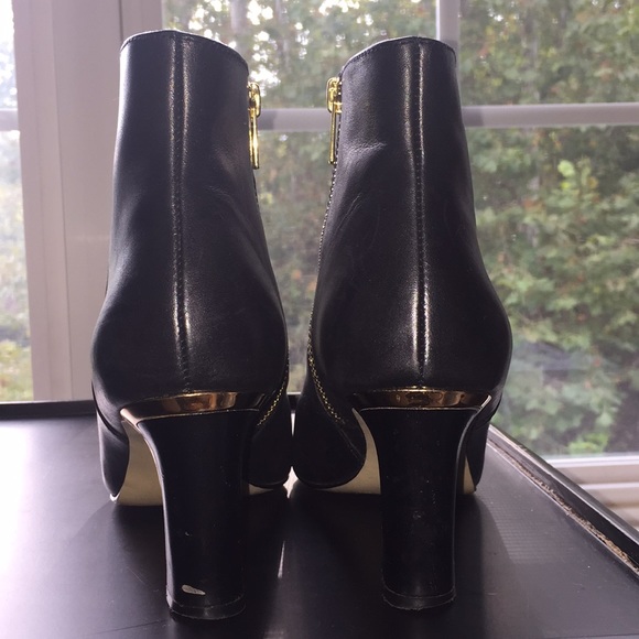 Anne Klein Black Leather Booties - Picture 2 of 8